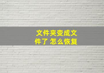 文件夹变成文件了 怎么恢复